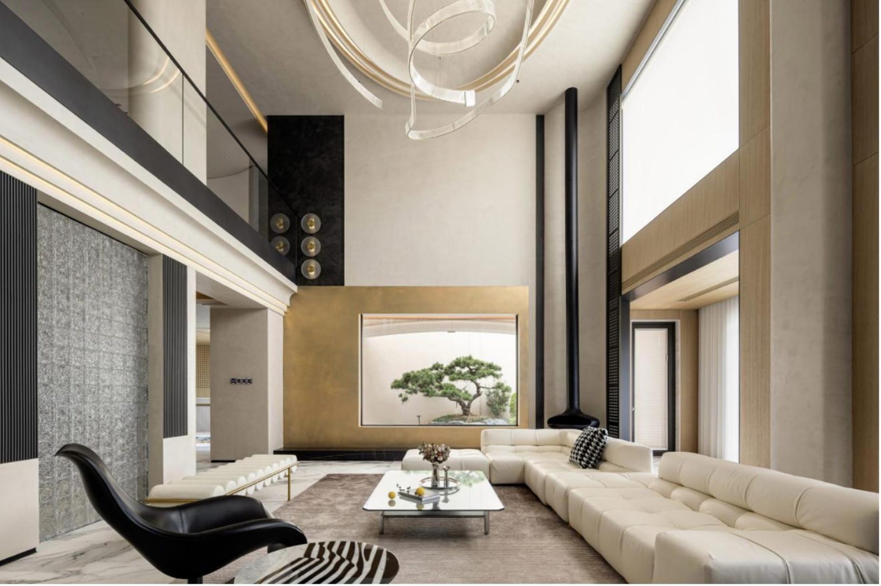 Layered residential salon